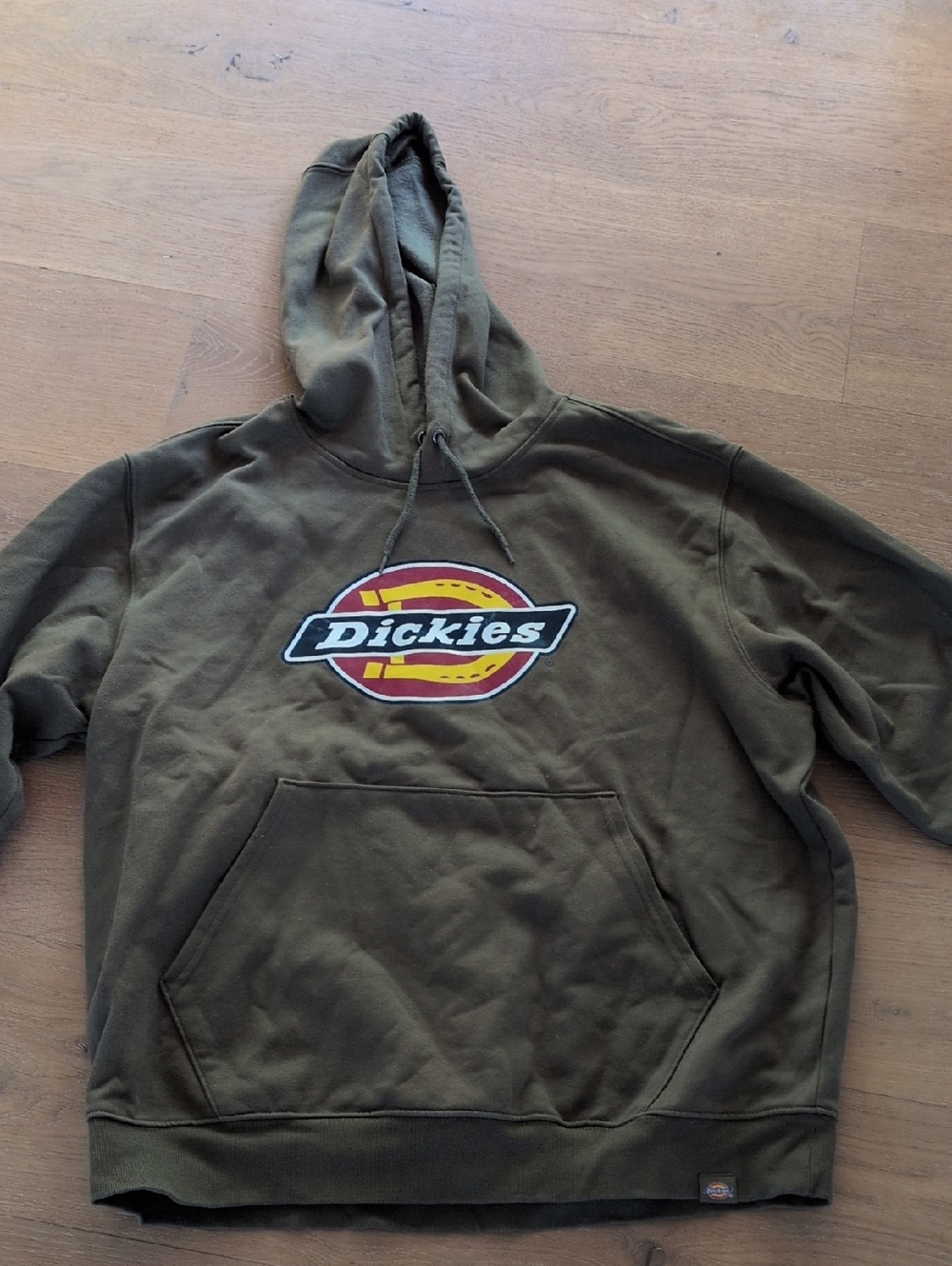 Dickies Olive Green Pullover Hoodie with Logo Patch Size XL